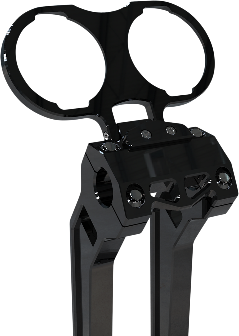 LA CHOPPERS Gauge Mount - Dual - Black - Dyna/Sportster LA-7397-02B