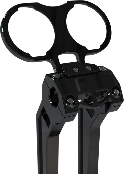 LA CHOPPERS Gauge Mount - Dual - Black - Dyna/Sportster LA-7397-02B