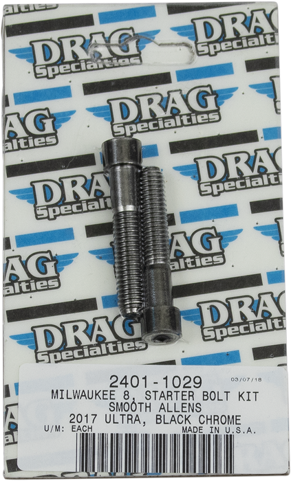 DRAG SPECIALTIES Starter Smooth Bolt Kit - Black/Chrome - M8 MK781SBK