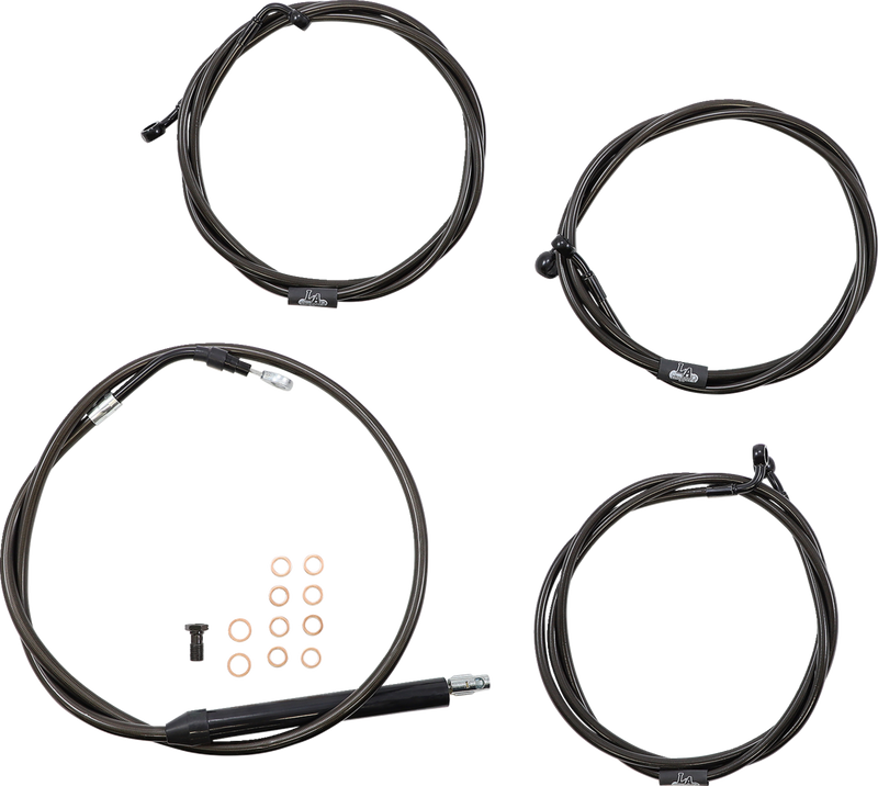 LA CHOPPERS Handlebar Cable/Brake Line Kit - 15" - 17" Ape Hanger Handlebars - Midnight LA-8056KT-16M