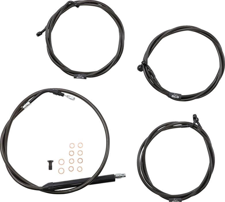 LA CHOPPERS Handlebar Cable/Brake Line Kit - 15" - 17" Ape Hanger Handlebars - Midnight LA-8056KT-16M