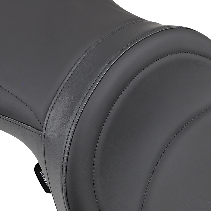 DRAG SPECIALTIES Seat - Low-Profile Wide Touring - Mild Stitched - Black - XL '04-'22 NO RUBBER BUMPERS 0804-0298