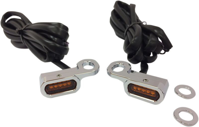 DRAG SPECIALTIES LED Handlebar Marker Lights - Hydraulic Clutch - Chrome/Amber L22-0229CAENU