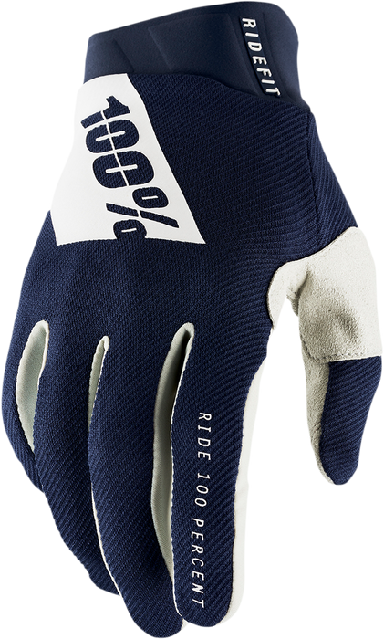 100% Ridefit Gloves - Navy/White - Large 10010-00027