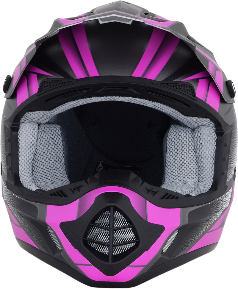 AFX FX-17 Motorcycle Helmet - Force - Frost Gray/Fuchsia - Medium 0110-5210