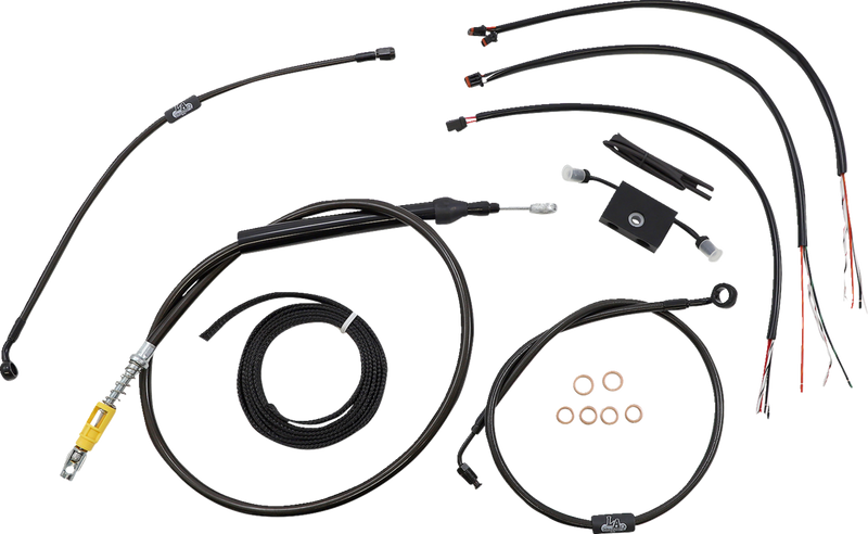 LA CHOPPERS Cable Kit- Quick Connect - 15" - 17" Ape Hanger Handlebars - Midnight LA-8157KT2-16M