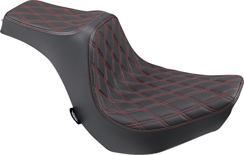 DRAG SPECIALTIES Predator III Seat - Double Diamond - Red Stitching 0802-1269
