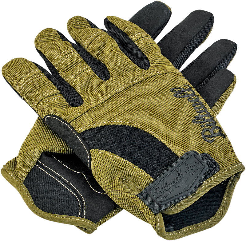 BILTWELL Moto Gloves - Olive/Black - Medium 1501-0309-003
