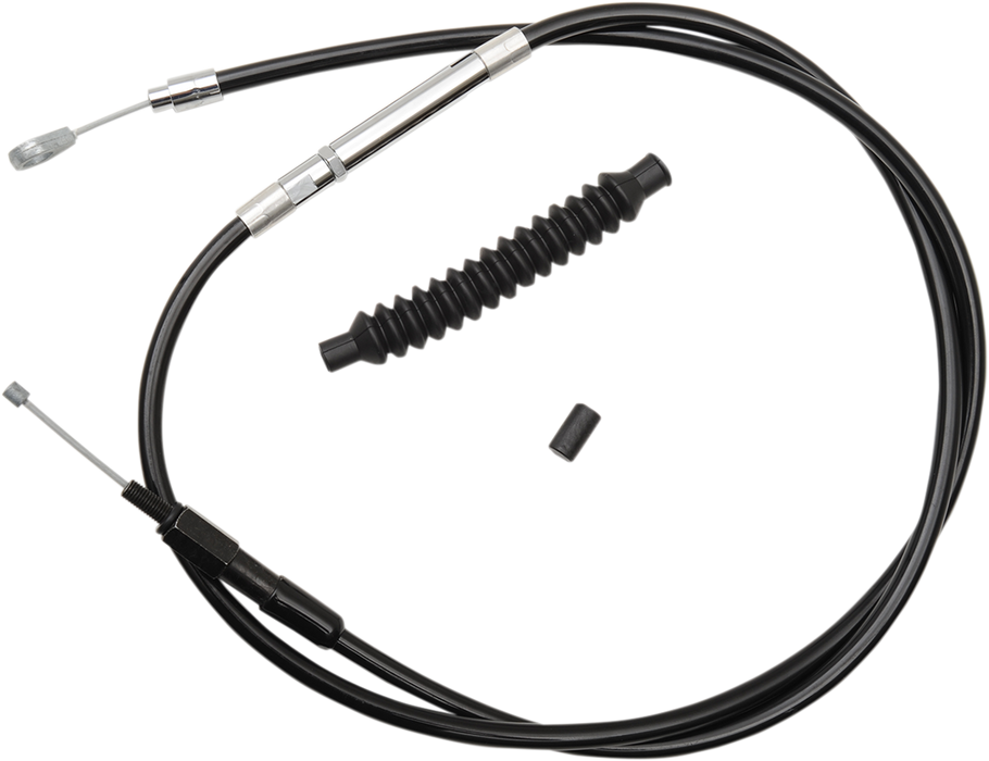 LA CHOPPERS Clutch Cable- 15" - 17" Ape Hanger Handlebars - Black Vinyl LA-8005C16B