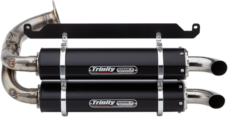 TRINITY RACING Stage 5 Slip-On Dual Muffler - Black TR-4169S-BK