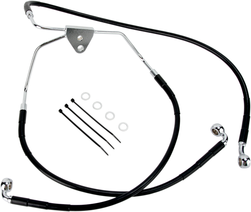 DRAG SPECIALTIES Brake Line - Front (Lower/Upper) - Black 620085-BLK