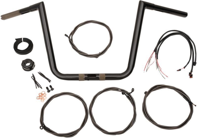 LA CHOPPERS Handlebar and Cable Kit - 16" - Black LA-7312KT1-66B