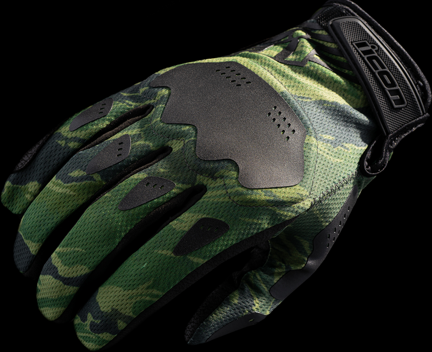 ICON Hooligan™ Tiger's Blood Motorcycle Gloves - Green - 3XL 3301-4628