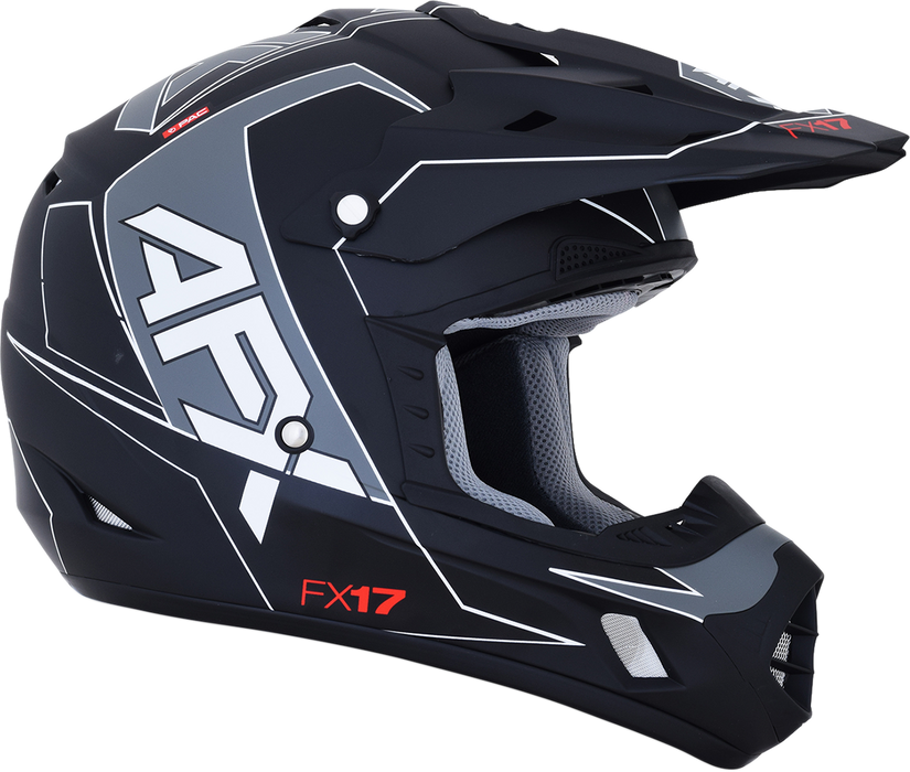 AFX FX-17 Motorcycle Helmet - Aced - Matte Black/White - Medium 0110-6490