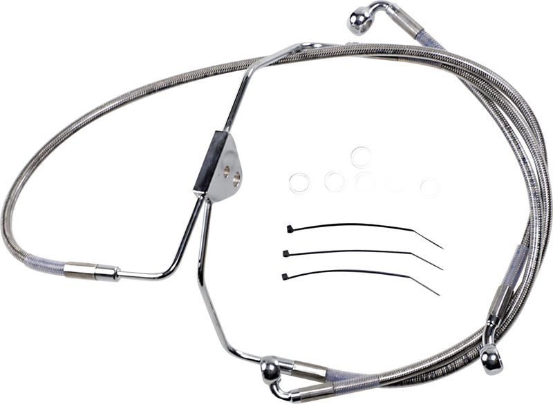 DRAG SPECIALTIES Brake Line - Front - +2" - Touring - Stainless Steel 620085-2