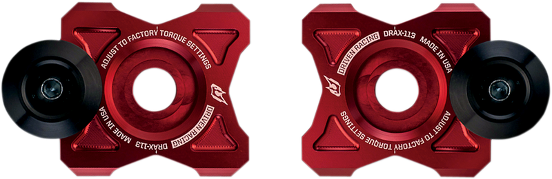 DRIVEN RACING Axle Block Sliders - Kawasaki - Red DRAX-113-RD