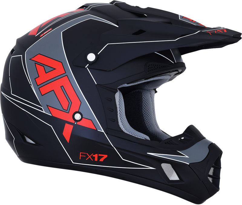 AFX FX-17 Motorcycle Helmet - Aced - Matte Black/Red - 2XL 0110-6488