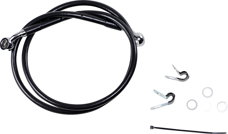 DRAG SPECIALTIES Brake Line - Front (Upper) - Black 660310-BLK