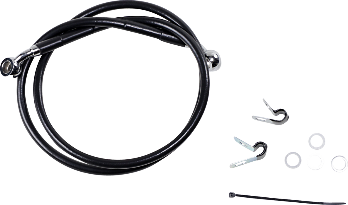 DRAG SPECIALTIES Brake Line - Front (Upper) - Black 660310-BLK