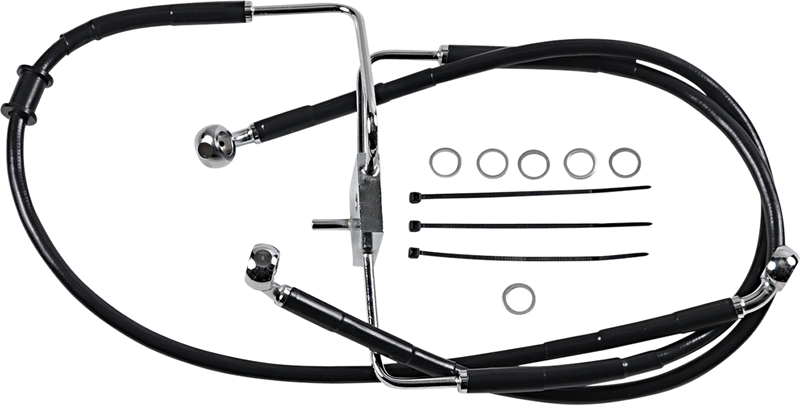 DRAG SPECIALTIES Brake Line - +6" - Black - XL 618566-6BLK