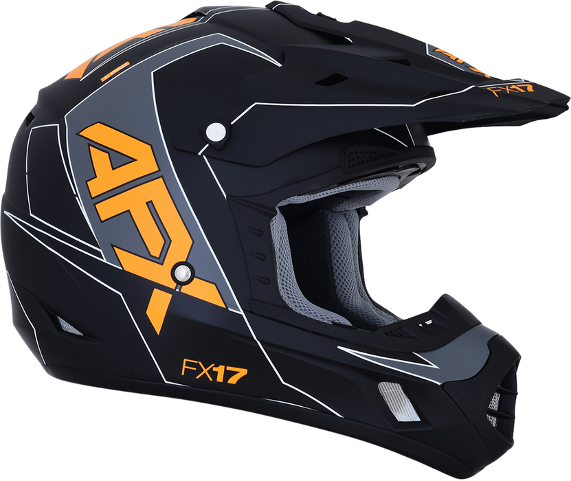 AFX FX-17 Motorcycle Helmet - Aced - Matte Black/Orange - XL 0110-6507