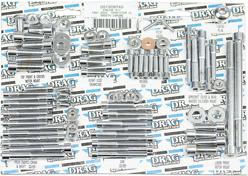DRAG SPECIALTIES Socket-Head Smooth Motor Bolt Kit - XL MK244S