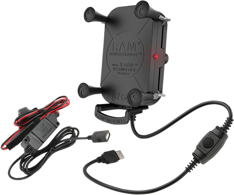 RAM MOUNTS Device Holder - Tough-Charge - Charging - Wireless - Waterproof - Hardwire Charger RAMHOLUN12WBV7M