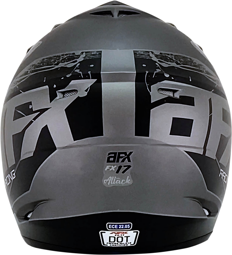 AFX FX-17 Motorcycle Helmet - Attack - Frost Gray/Matte Black - XS 0110-7136