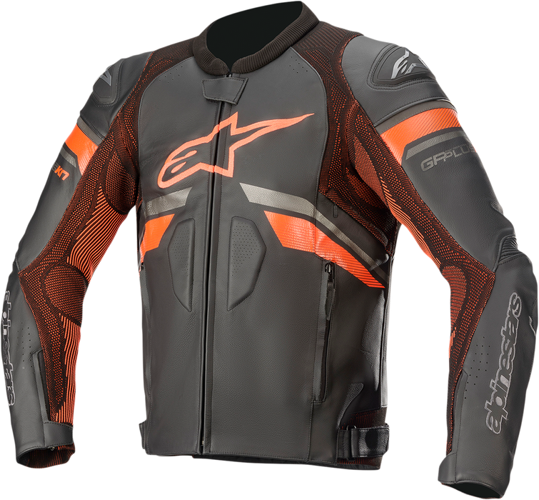 ALPINESTARS GP Plus R v3 Rideknit® Leather Jacket - Black/Red Fluo - US 46 / EU 56 3100321-1030-56