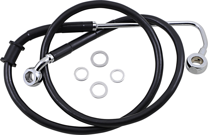 DRAG SPECIALTIES Brake Line - +6" - Black - '15-'17 Softail 618302-6BLK