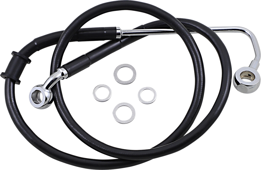 DRAG SPECIALTIES Brake Line - +6" - Black - '15-'17 Softail 618302-6BLK