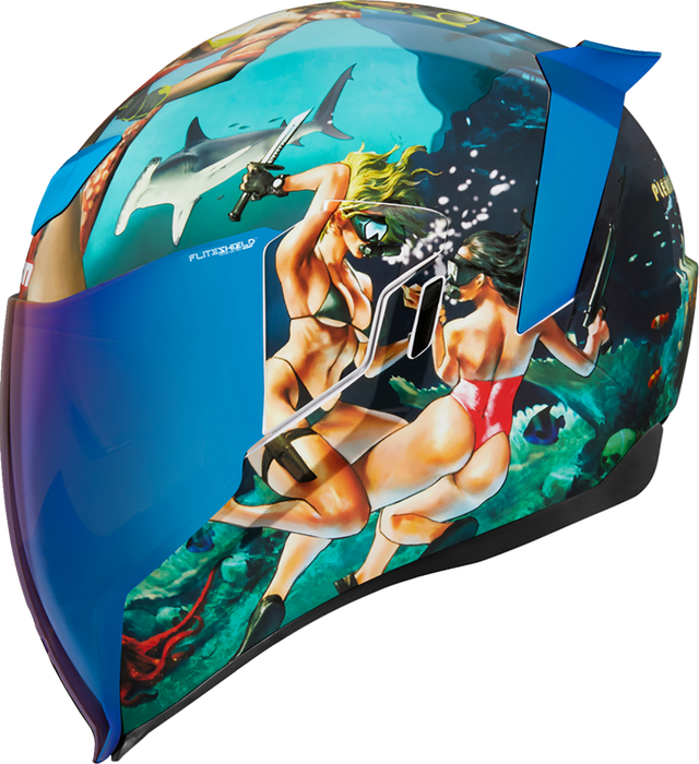 ICON Airflite™ Motorcycle Helmet - Pleasuredome4 - Blue - Medium 0101-15002