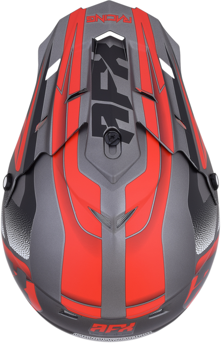 AFX FX-17 Motorcycle Helmet - Force - Frost Gray/Red - 2XL 0110-5207