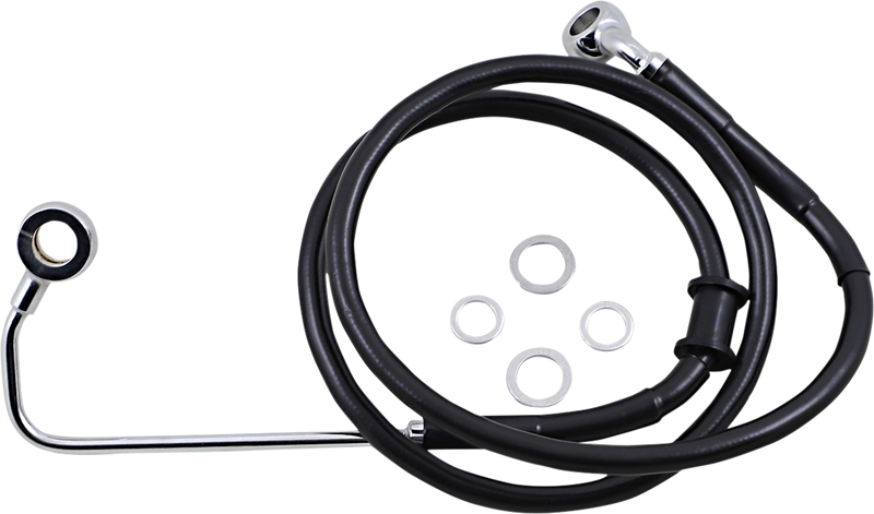 DRAG SPECIALTIES Brake Line - +8" - Black - '15-'17 Softail 618302-8BLK