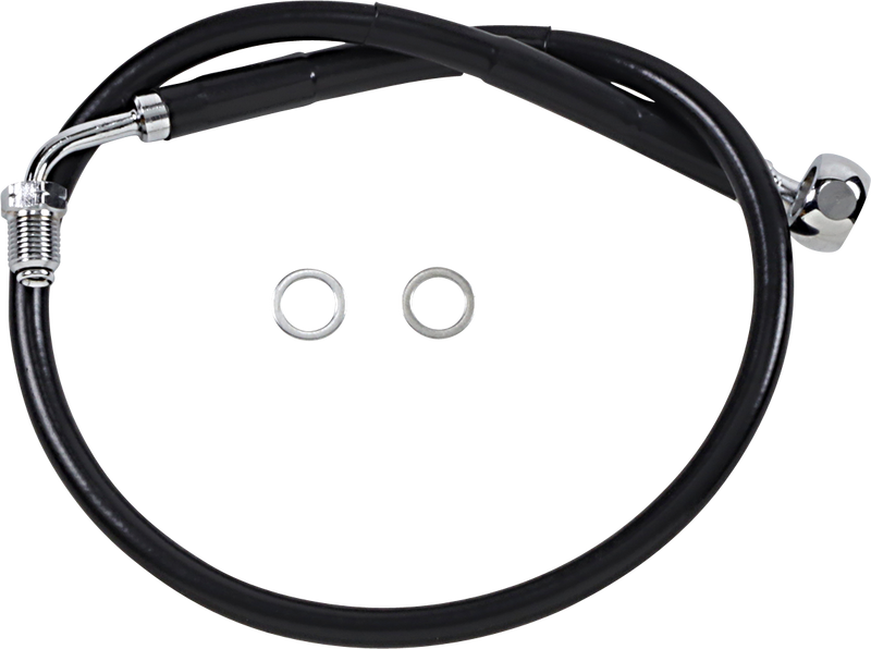 DRAG SPECIALTIES Brake Line - Front (Upper) - Black 618601-BLK