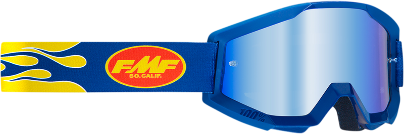 FMF PowerCore Goggles - Flame - Navy - Blue Mirror F-50051-00007 2601-3008