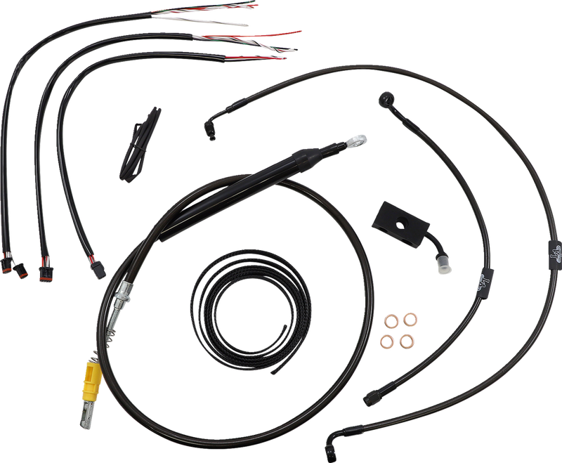 LA CHOPPERS Cable Kit- Quick Connect - 15" - 17" Ape Hanger Handlebars - Midnight LA-8155KT2-16M