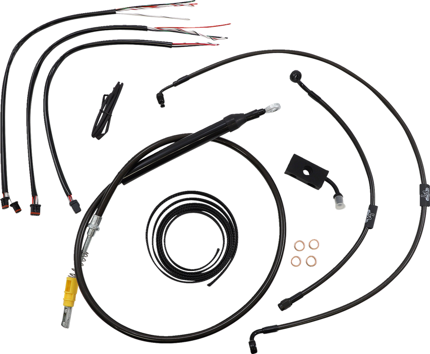LA CHOPPERS Cable Kit- Quick Connect - 15" - 17" Ape Hanger Handlebars - Midnight LA-8155KT2-16M
