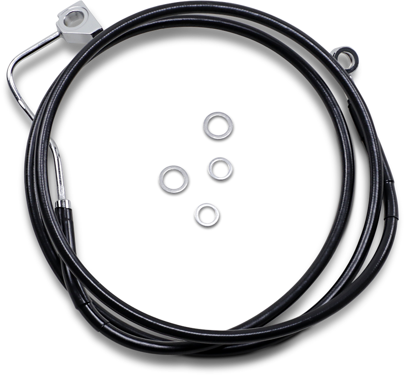 DRAG SPECIALTIES Brake Line - Front - Black - +2" with ABS 614220-2BLK