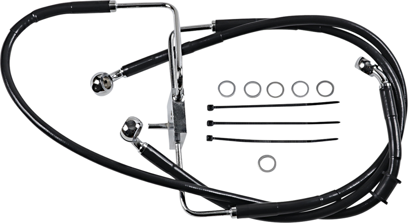 DRAG SPECIALTIES Brake Line - +8" - Black - XL 618566-8BLK