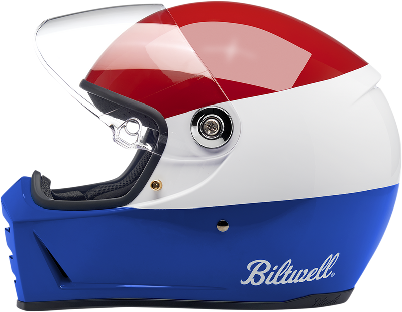 BILTWELL Lane Splitter Helmet - Gloss Podium Red/White/Blue - Large 1004-549-104