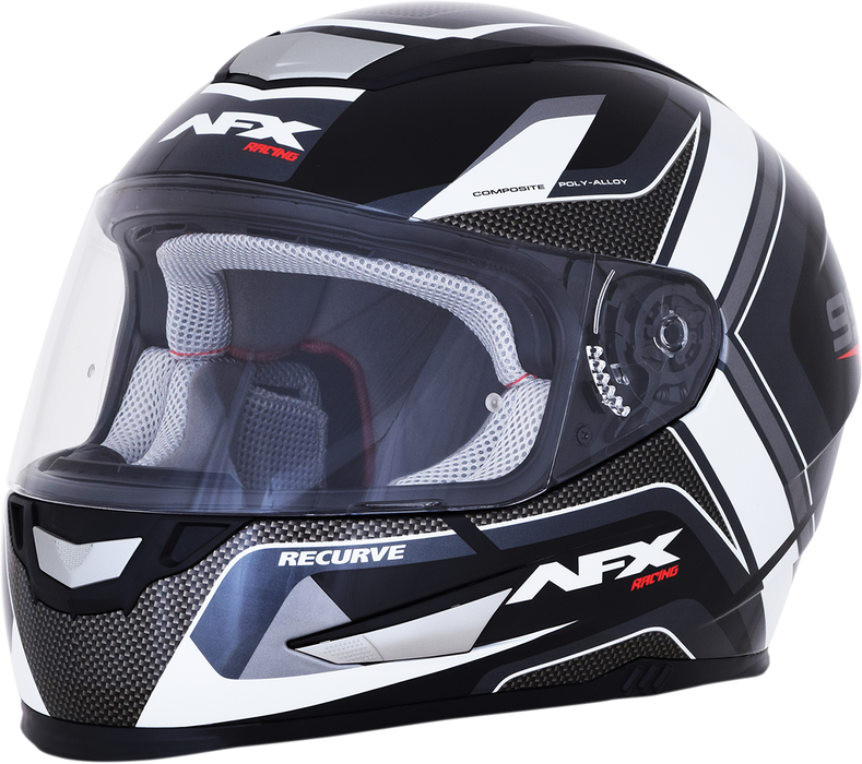 AFX FX-99 Motorcycle Helmet - Recurve - Black/White - XL 0101-11119