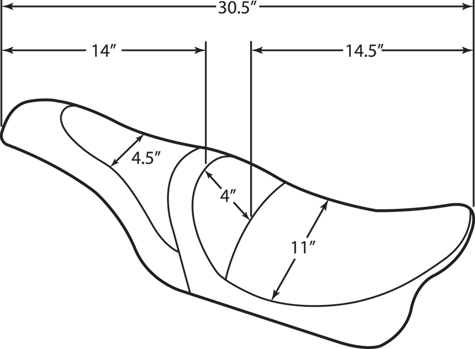 DRAG SPECIALTIES Caballero 2Up Seat - Faux Suede - Diamond Stitch - FL '08-'22 0801-1038