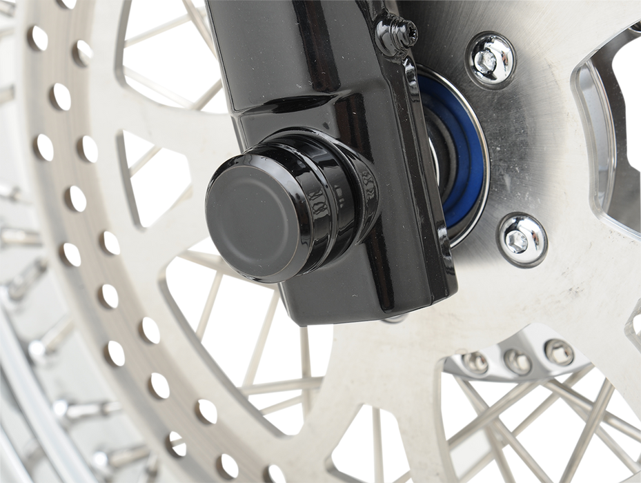 DRAG SPECIALTIES Axle Cap - Front - Black 0214-0831