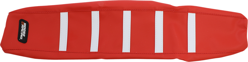 MOOSE RACING Ribbed Seat Cover - Red Cover/White Ribs - Gas Gas GAS85-331