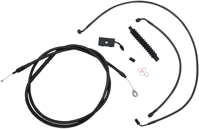 LA CHOPPERS Handlebar Cable/Brake Line Kit - 18" - 20" Ape Hanger Handlebars - Midnight LA-8152KT-19M