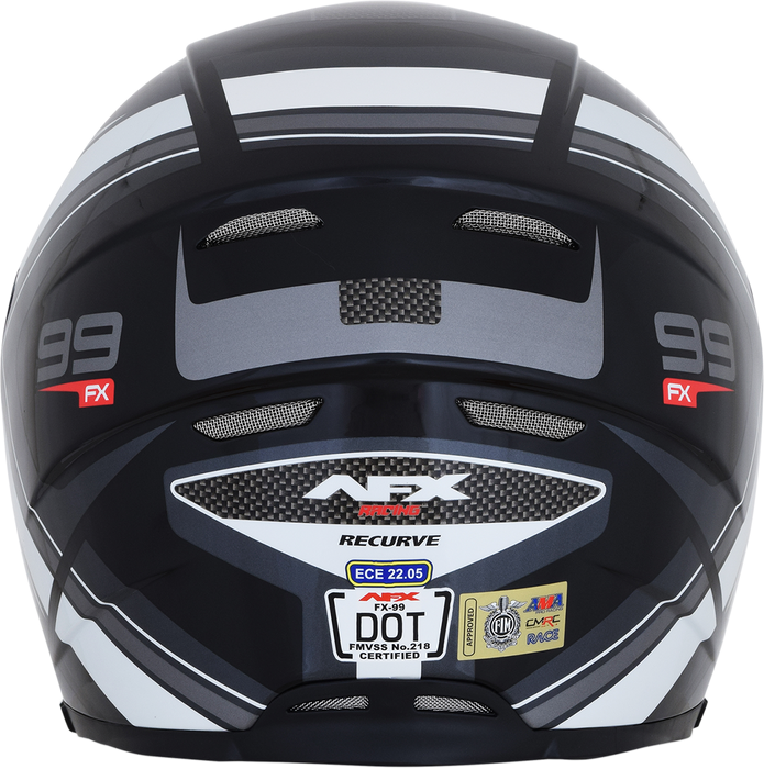 AFX FX-99 Motorcycle Helmet - Recurve - Black/White - Medium 0101-11117