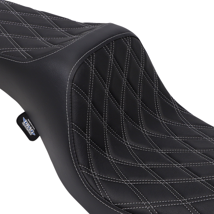 DRAG SPECIALTIES Predator III Seat - Double Diamond - Silver Stitching 0803-0603