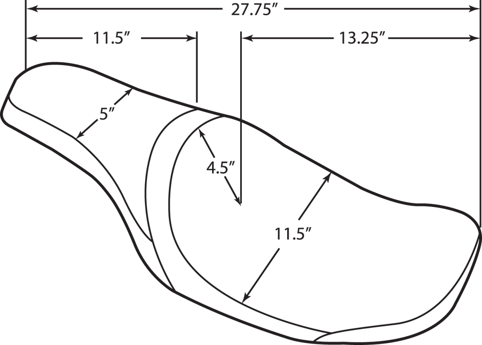 DRAG SPECIALTIES Predator Seat - Mild Stitched - Yaffe Razor Gas Tank - '10-'22 FL FOR YAFFE RAZOR BACK TANK 0801-0974