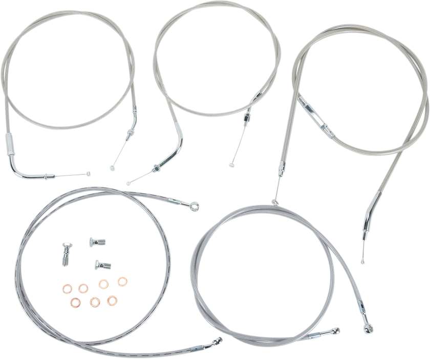 BARON Cable Line Kit - 18" - 20" - '04 - '07 Roadstar - Stainless Steel BA-8022KT-18